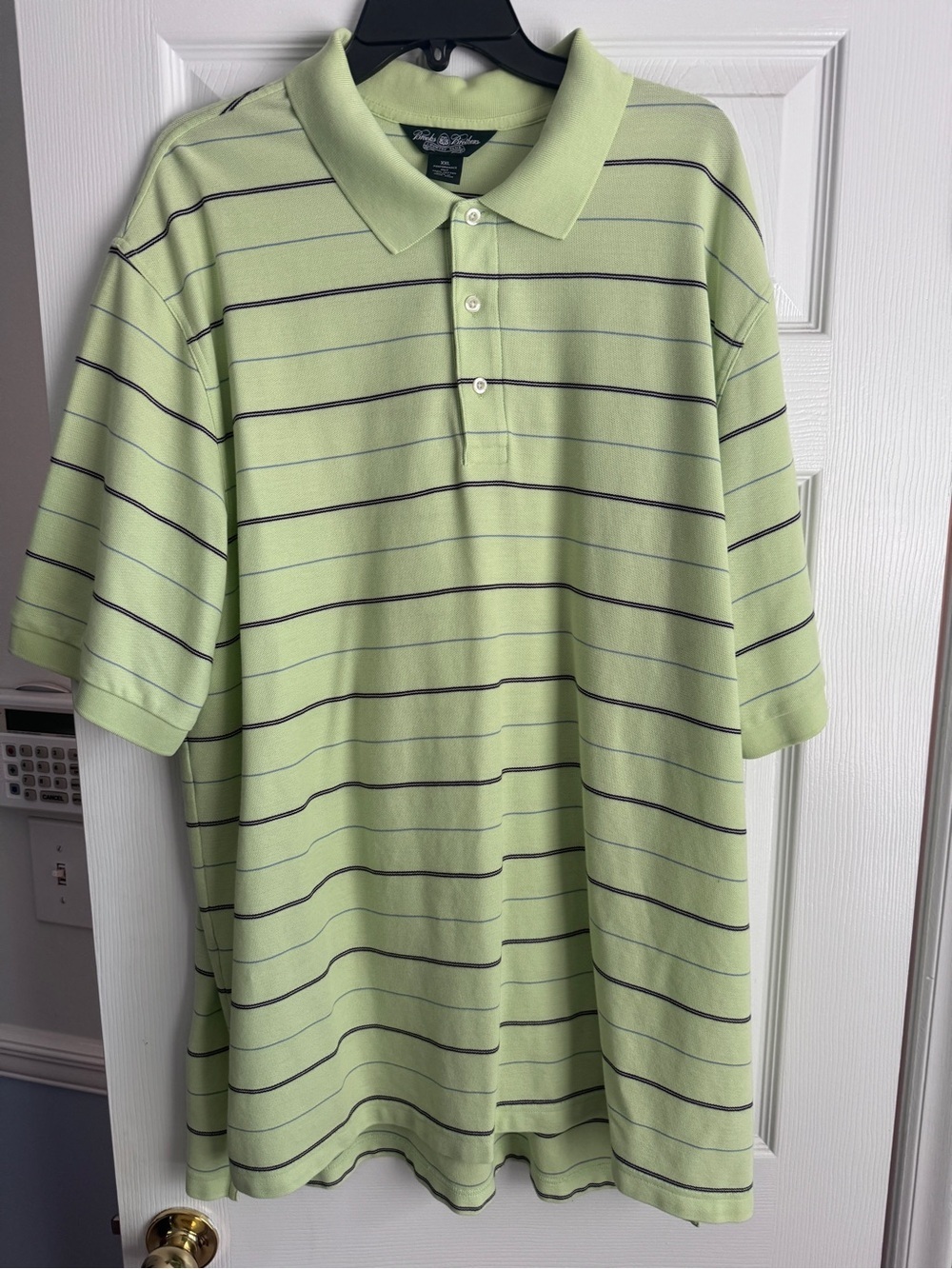 Brooks Brothers Country Club Green Striped Golf Polo XXL